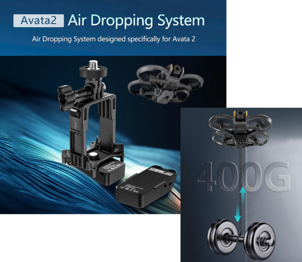 DJI Avata 2 Payload Release System. DJI Avata 2 Payload Drop Kit.